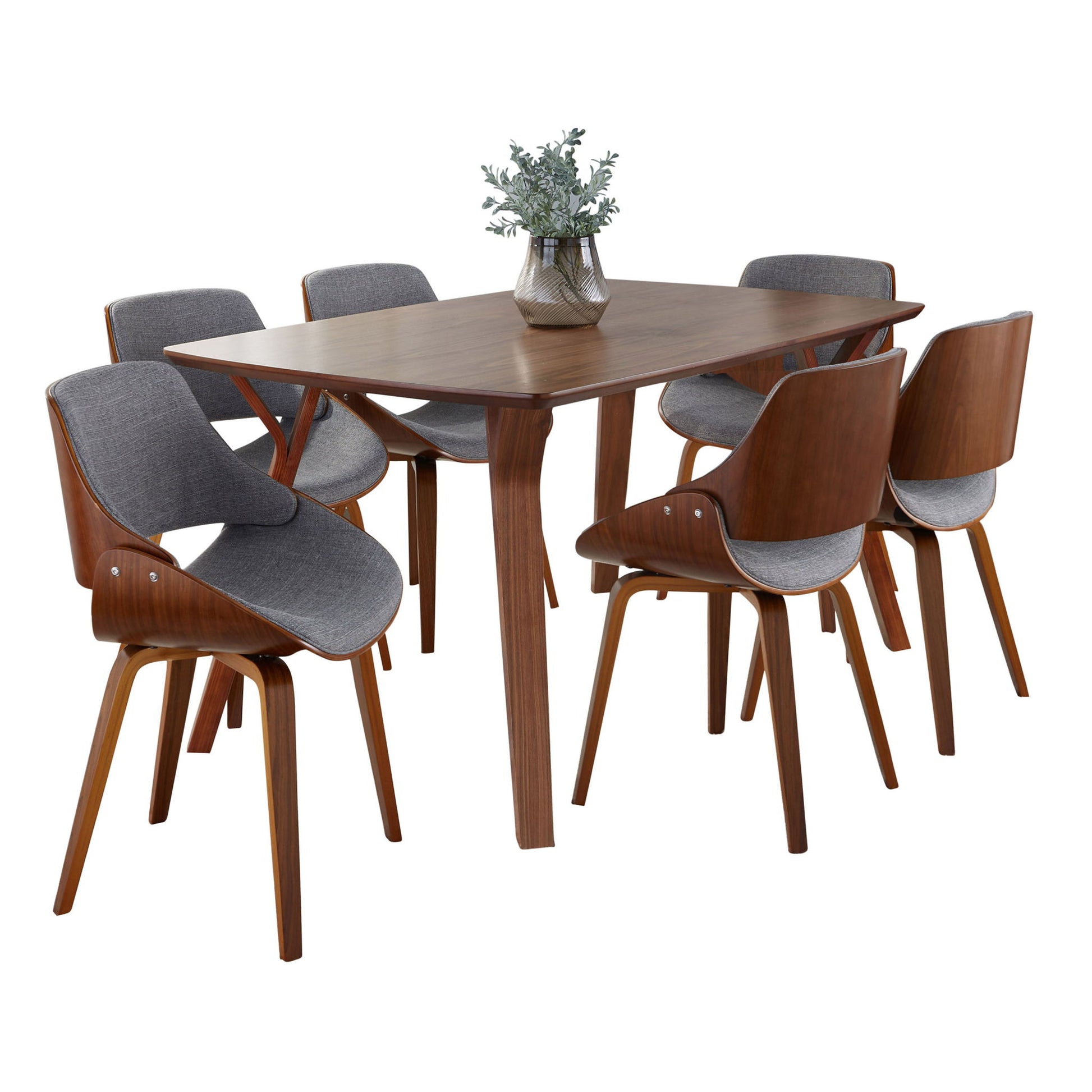 Folia Fabrizzi - 7 Piece Mid Century Modern Dining Set Lumi Source