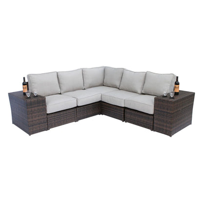 Modern Rattan Wicker Seating Group With Cushions LSI Patio Furniture