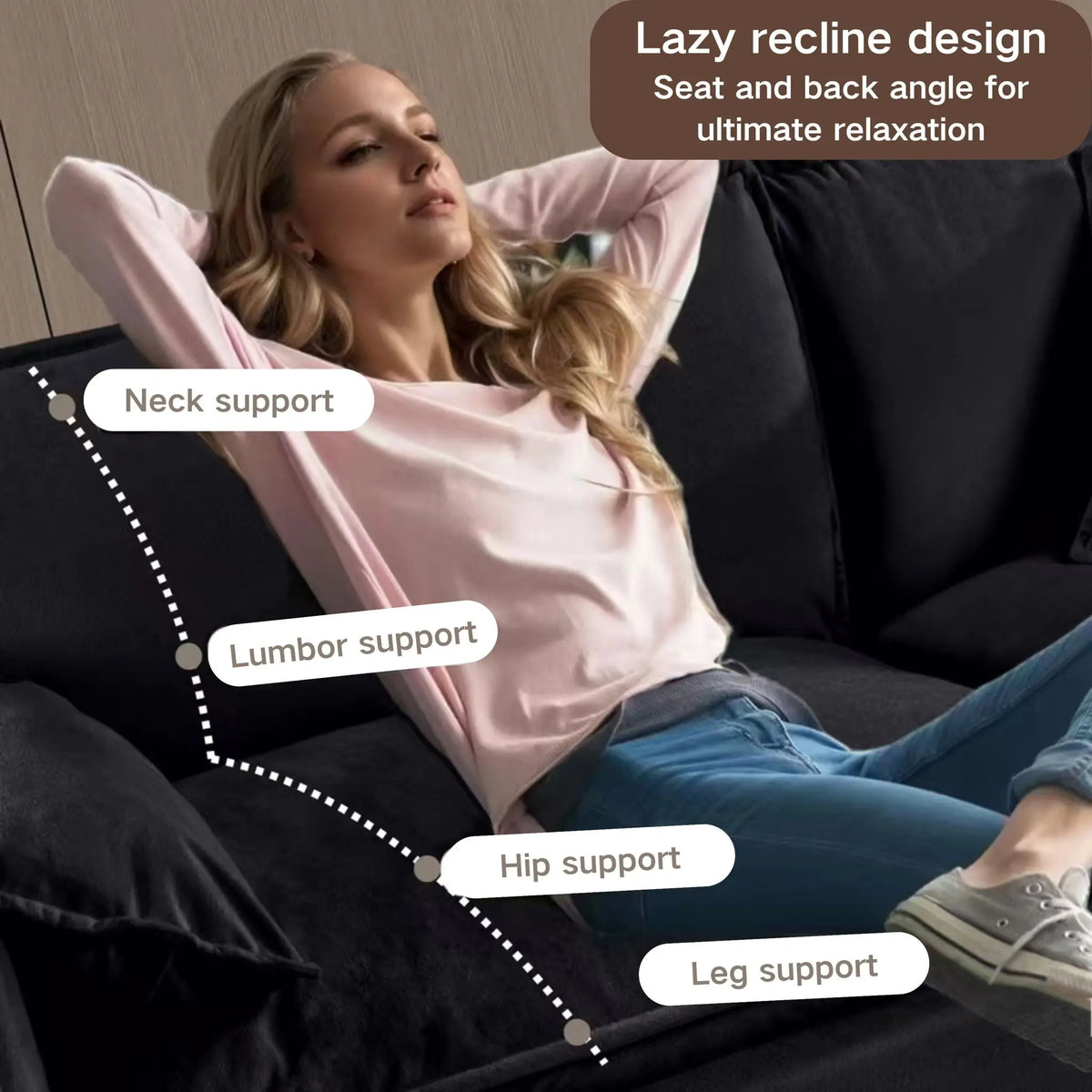 Modern Comfy Deep Seat Modular Sectional Sofa Cloud Couch With Ottoman Home Essentials