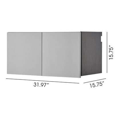 Astro Series - Metal Wall Storage Cabinet With Soft Closing Drawers - Metallic Gray Daily Nest