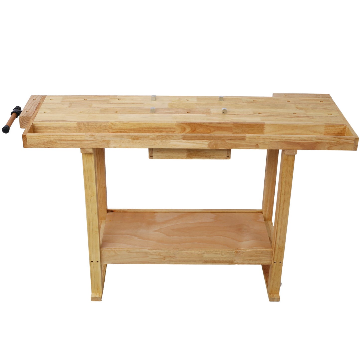 55" Wood Workbench For Garage Workshop And Home - Natural