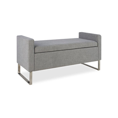 Upholstered Ottoman Bench With Storage - Dark Gray Home Essentials