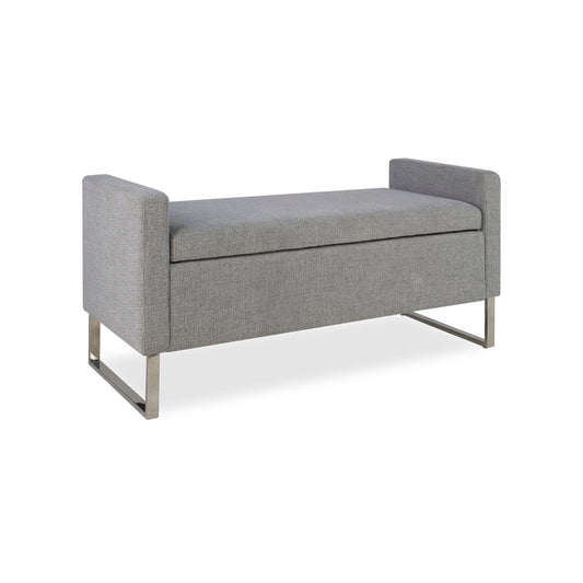 Upholstered Ottoman Bench With Storage - Dark Gray Home Essentials