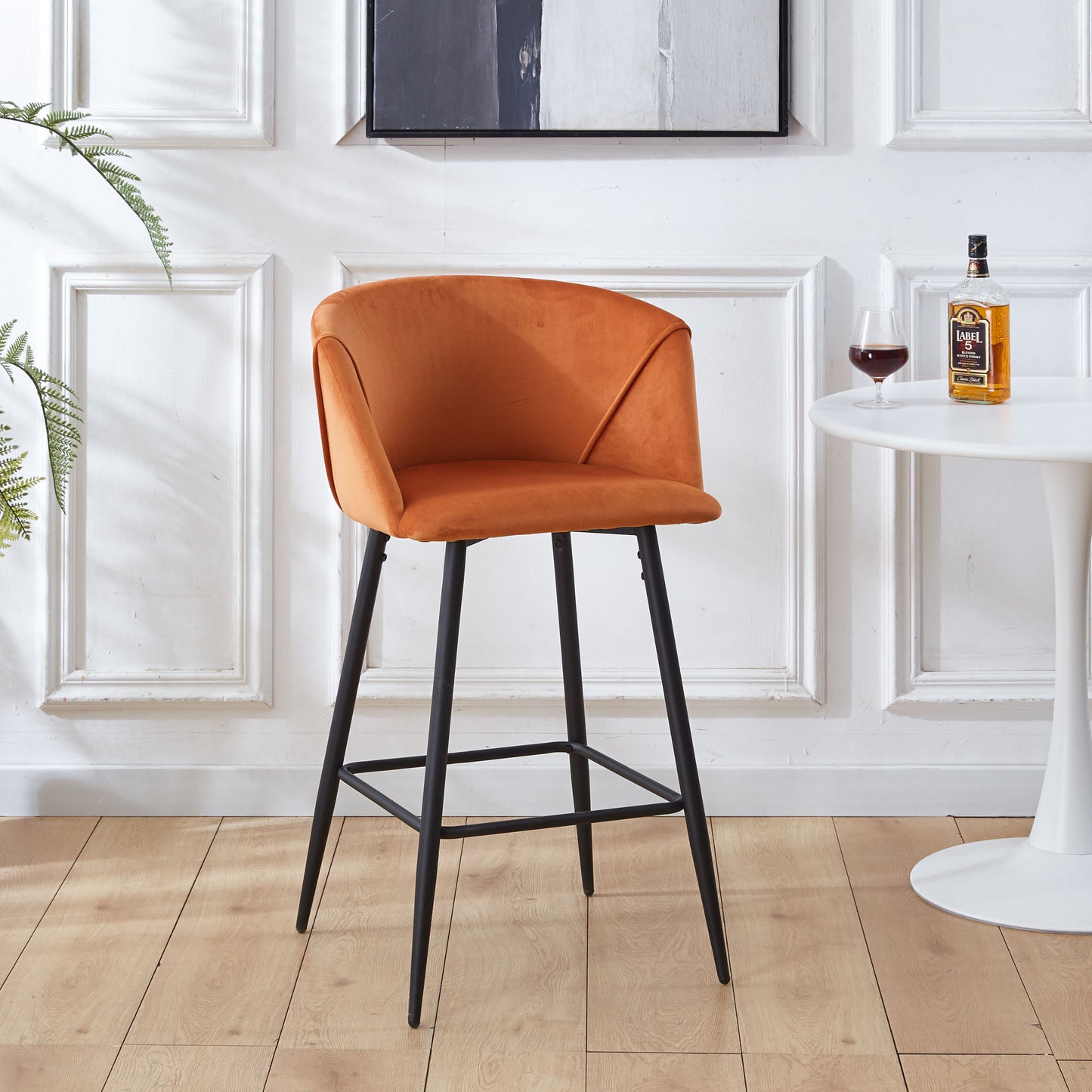 Counter Height Bar Stool Metal Legs (Set of 2) Home Essentials