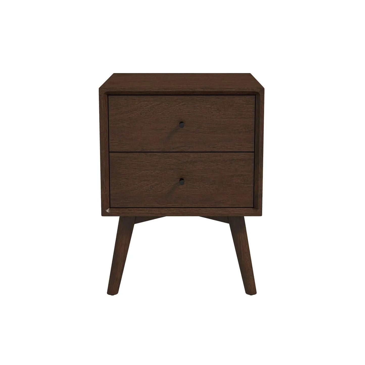 Caroline - Mid-Century Modern Style White Night Stand 2 Drawer Ashcroft Furniture