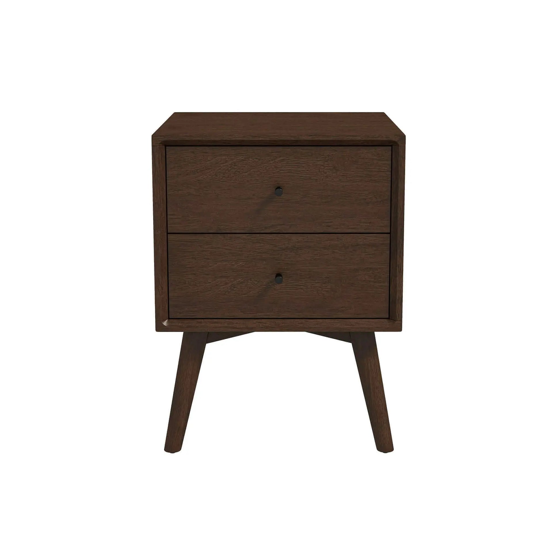Caroline - Mid-Century Modern Style White Night Stand 2 Drawer Ashcroft Furniture