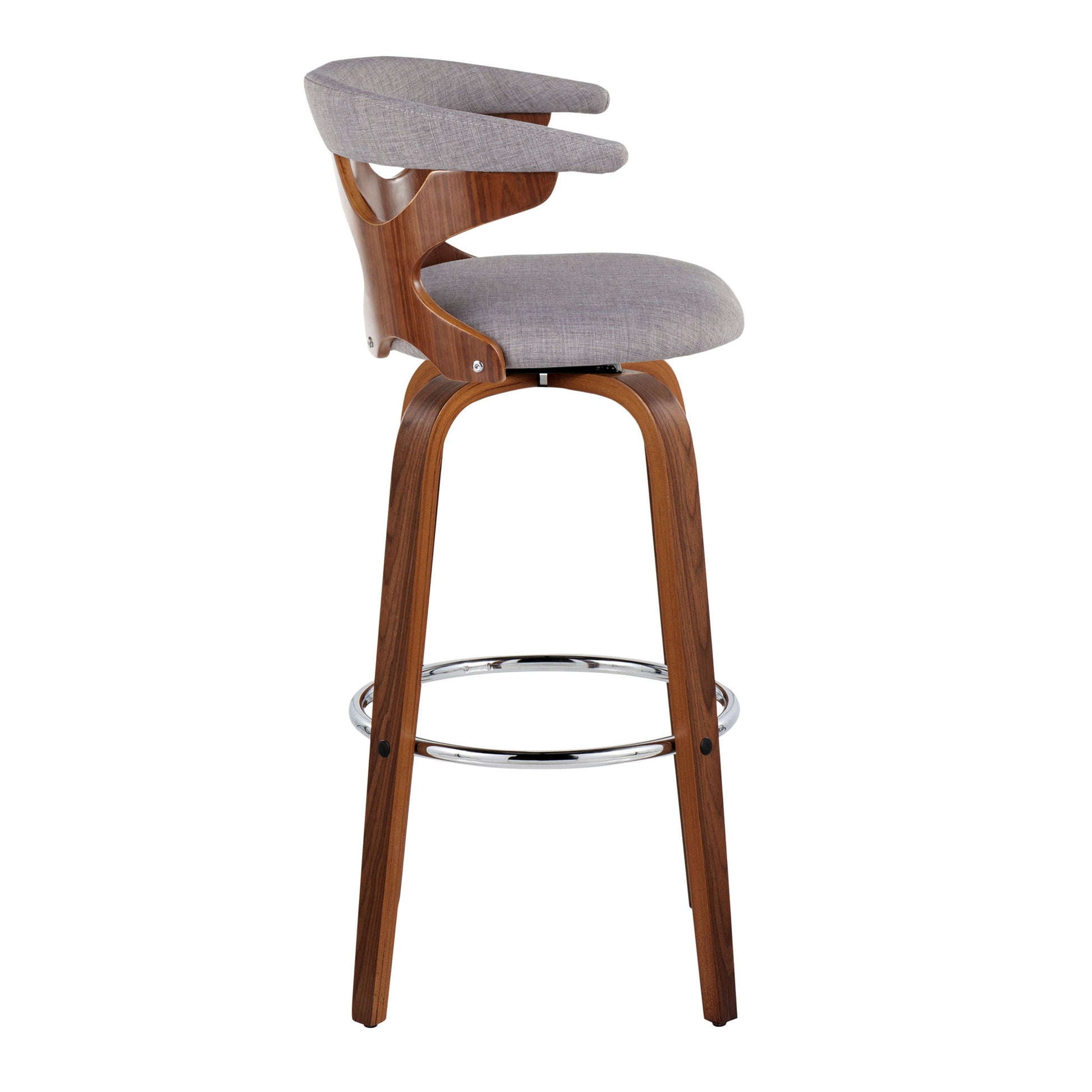Gardenia - Mid Century Modern Fixed Height Barstool With Swivel With Round Footrest (Set of 2) Lumi Source