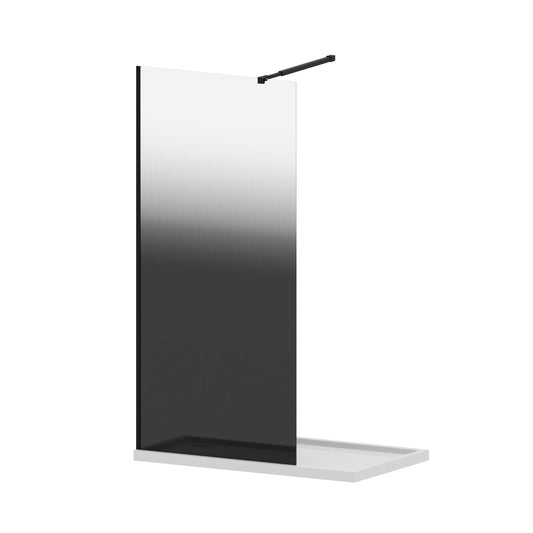 Gradient Shower Door With Handle - Matt Black Daily Nest