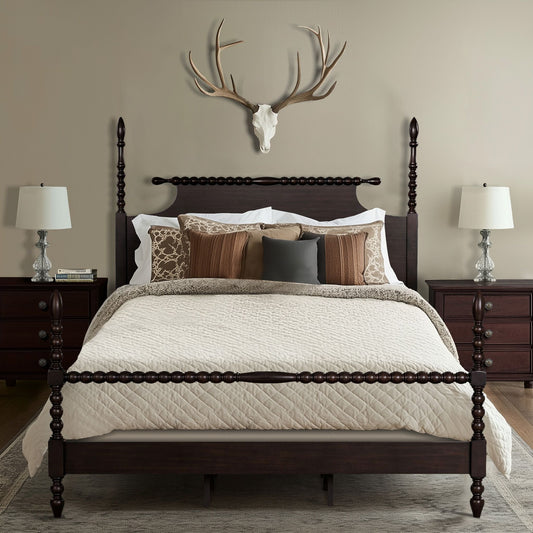 Beckett - King Beckett Turned Spindle Bed - Morocco Brown Madison Park Signature