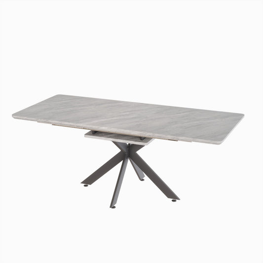Modern Extendable Dining Table Set For 6 - 8 - Black / Gray Home Essentials