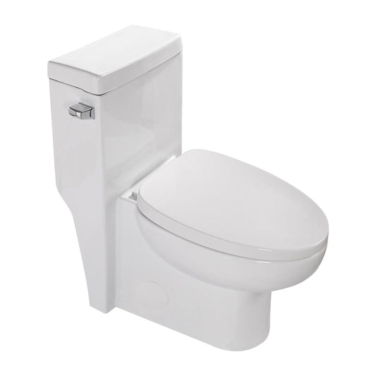 Modern Ceramic 1 Piece Toilet With Soft Closing Seat - White Daily Nest