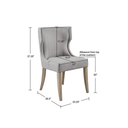 Upholstered Wingback Dining Chair - Light Gray JLA
