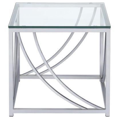 Lille - 2 Piece Glass Top Coffee And End Table Set - Chrome Coaster Fine Furniture