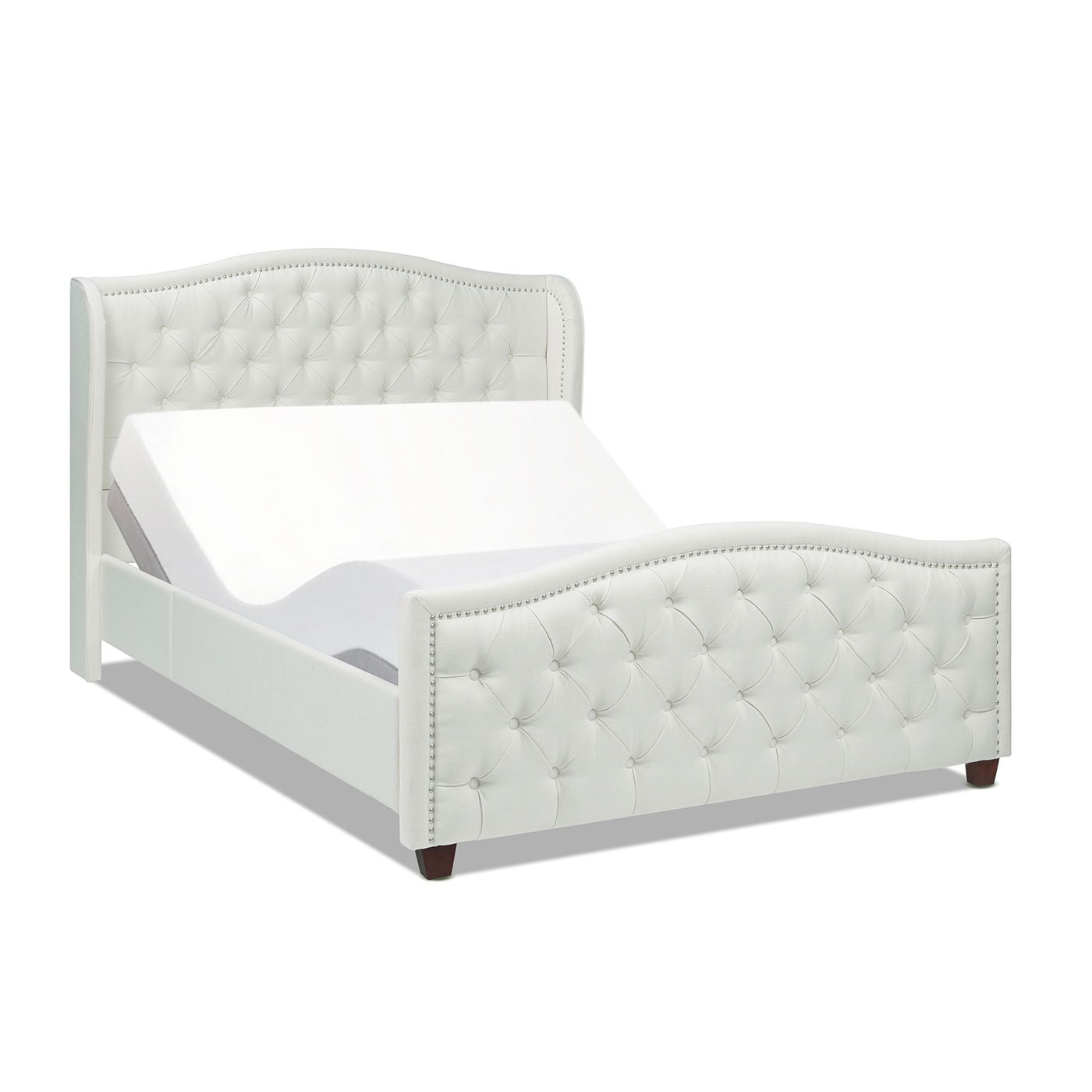 Fontana - Handcrafted Wingback Upholstered Platform Bed Frame Jennifer Taylor Home
