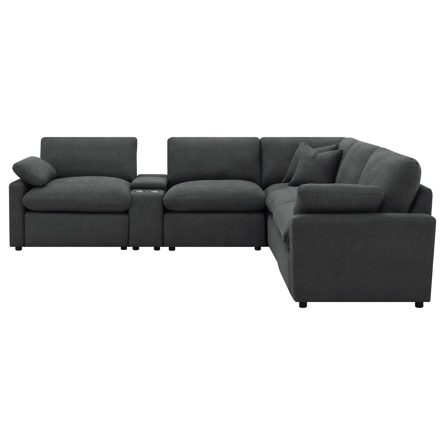 Hollander - 6 Piece Modular Power Reclining Sectional - Dark Gray Furniture Max