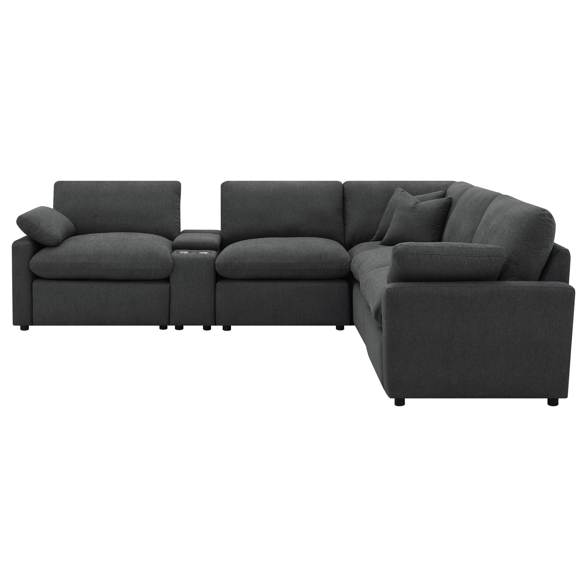 Hollander - 6 Piece Modular Power Reclining Sectional - Dark Gray Furniture Max