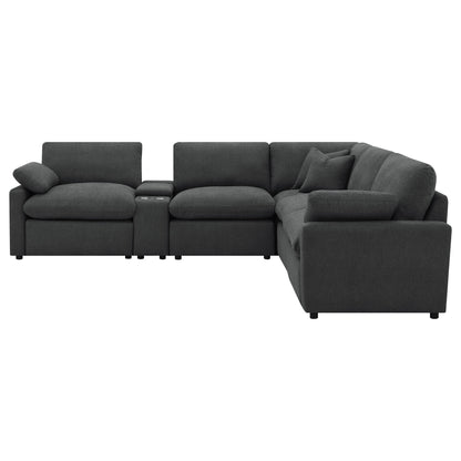 Hollander - 6 Piece Modular Power Reclining Sectional - Dark Gray Furniture Max