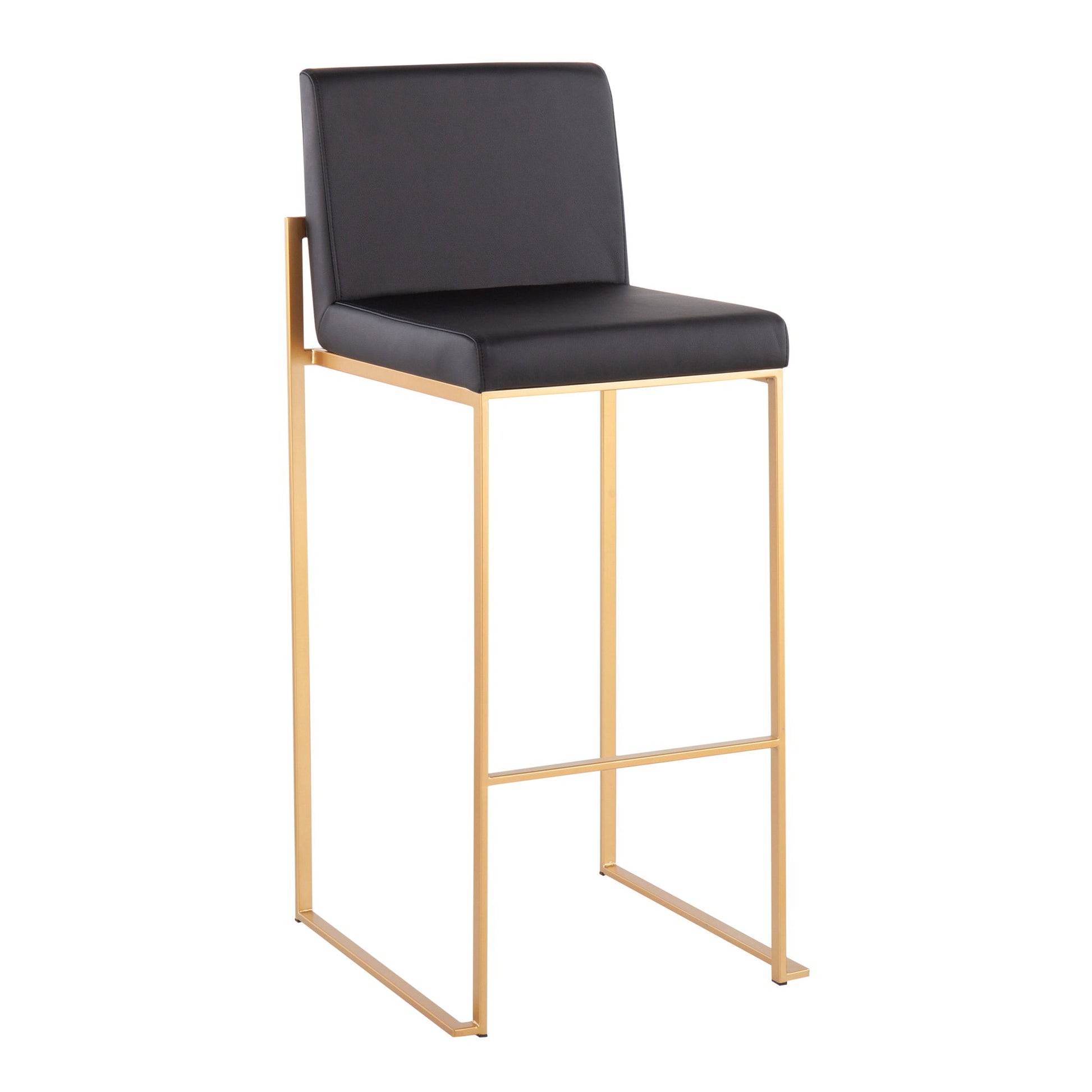 Fuji - Contemporary Design High Back Barstool (Set of 2) Lumi Source