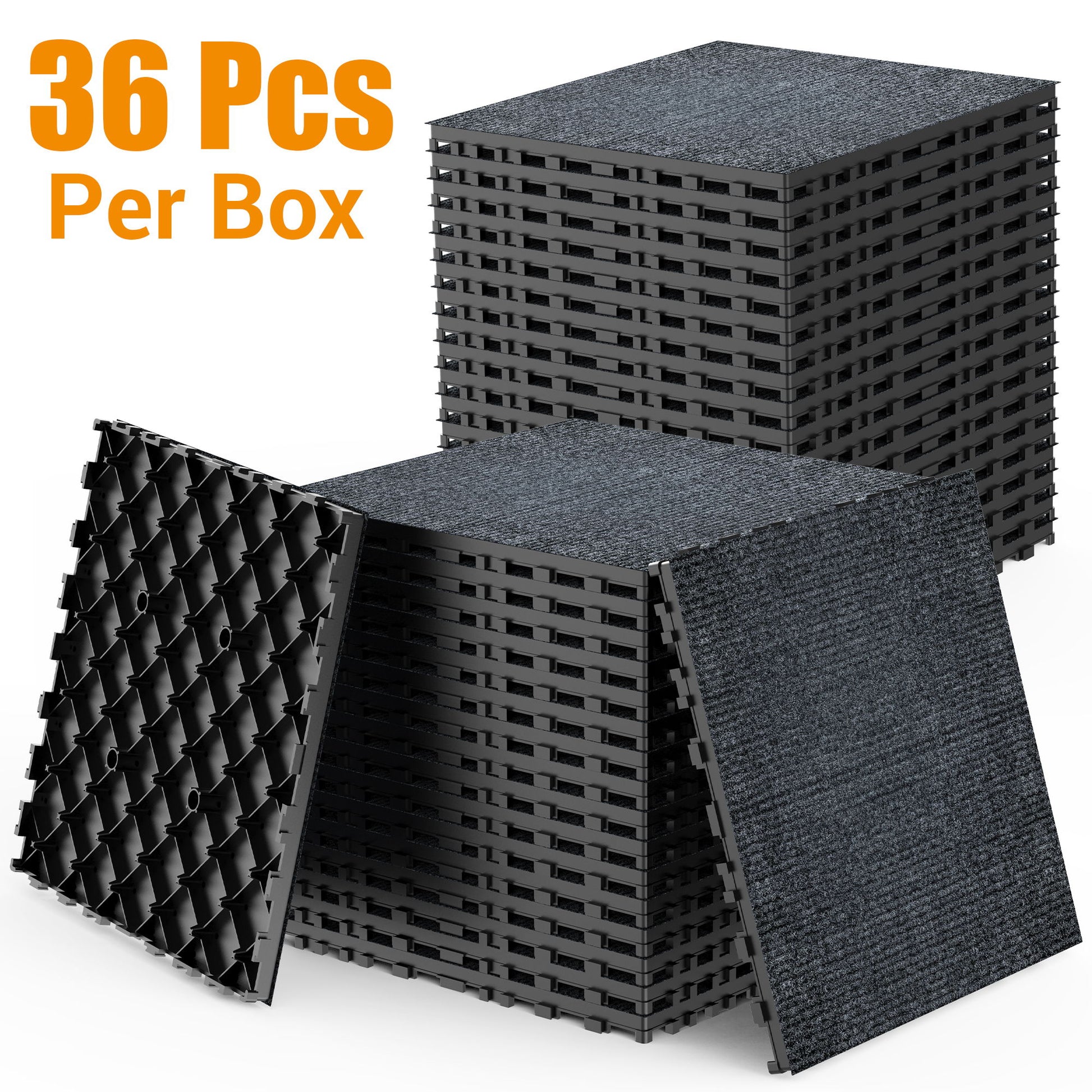 Diy Module Interlocking Decking Carpet Tiles For Patio, Porch, Poolside, Balcony, Backyard Polypropylene - Gray Daily Nest
