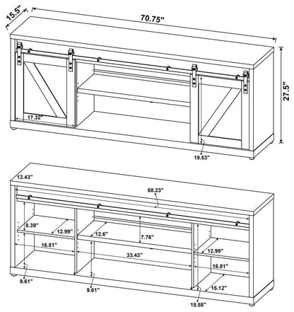 Brockton - 3-shelf Sliding Doors TV Console CoasterEssence