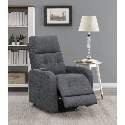 Lyle - Upholstered Power Massage Chair With Heat And Remote Control - Charcoal Furniture Max