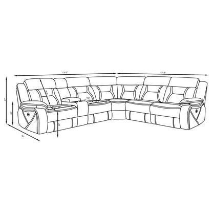 Barton - Upholstered Power Reclining Sectional Sofa - Gray Furniture Max
