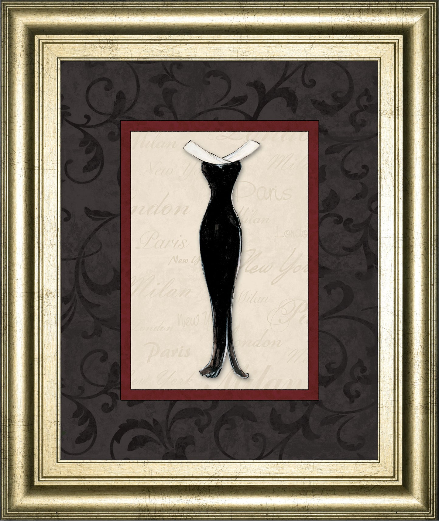 Fashion Dress I By Susan Osbourne Framed Print Wall Art - Black