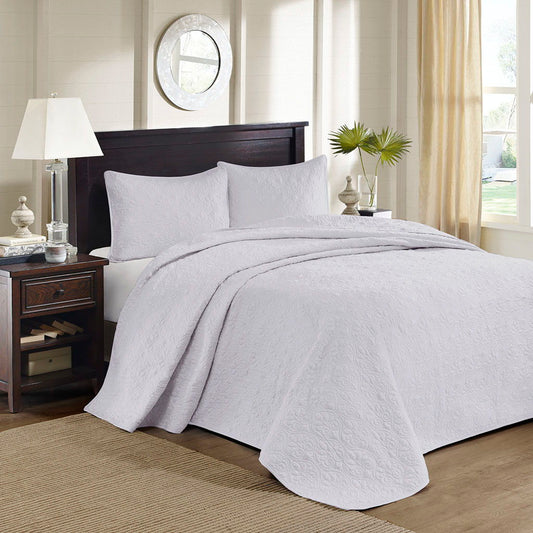 Quebec - Twin Reversible Bedspread Set - White Madison Park