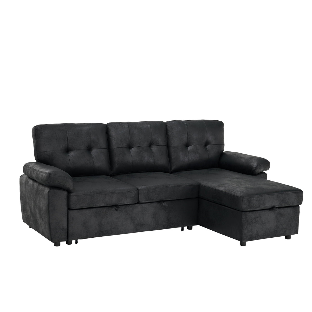 Convertible L - Sectional Sofa Bed With Storage Chaise And Padded Armrests Home Essentials