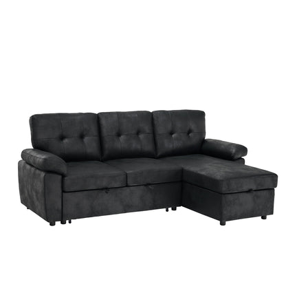 Convertible L - Sectional Sofa Bed With Storage Chaise And Padded Armrests Home Essentials