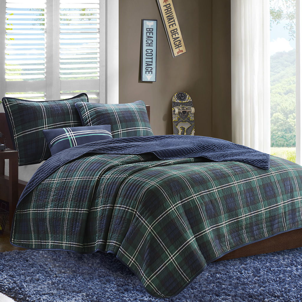 Brody - Reversible Coverlet Set - Blue Mi Zone