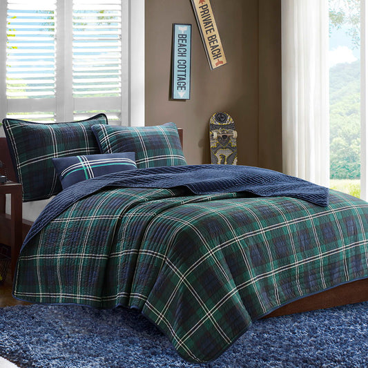 Brody - Reversible Coverlet Set - Blue Mi Zone