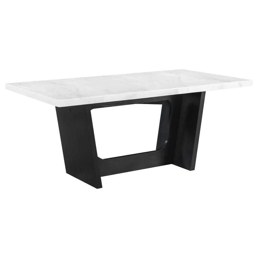Osborne - Marble Top Dining Table - Rustic Espresso CoasterElevations