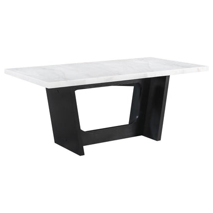 Osborne - Marble Top Dining Table - Rustic Espresso CoasterElevations