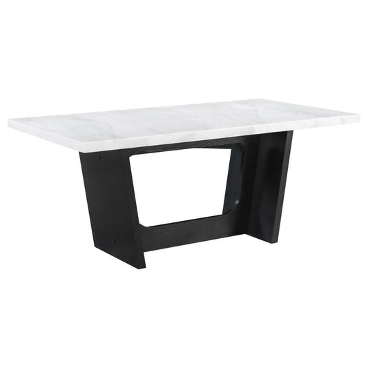 Osborne - Marble Top Dining Table - Rustic Espresso CoasterElevations