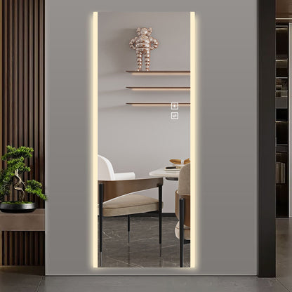 Frameless Full Length LED Mirror With 3 Color Changing Light And Explosion Proof Glass - Silver Daily Nest