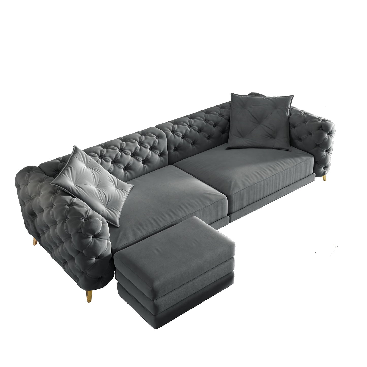 3 In 1 Convertible Sleeper, Deep Seat Pull Out Sofa Bed, Button Tufted Home Essentials