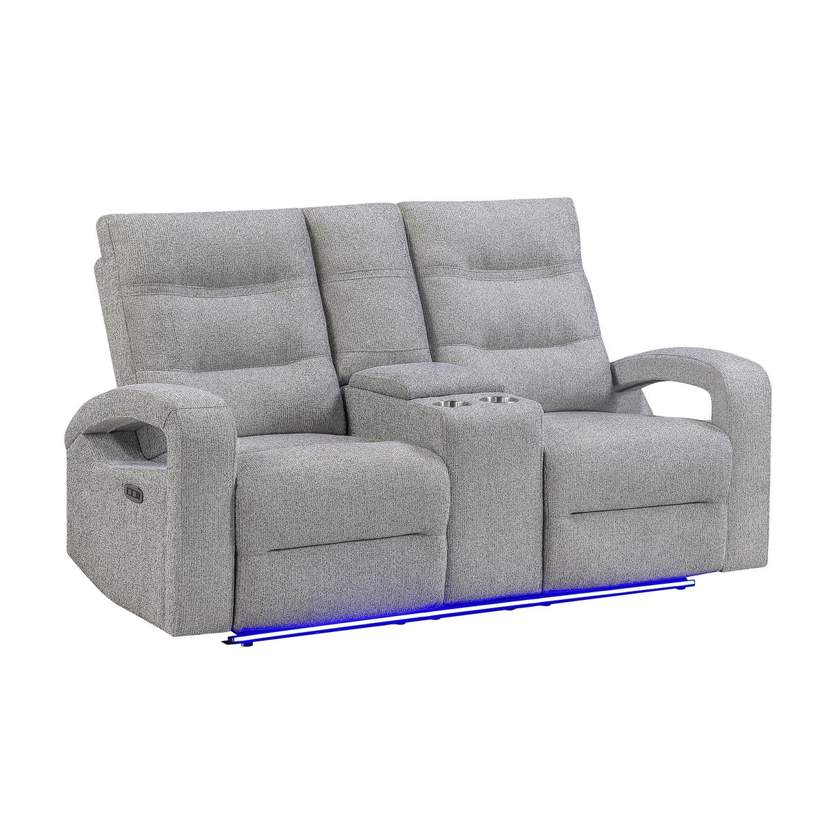 Isolde - Power Reclining Loveseat With LED Lighting - Gray Global Furniture USA