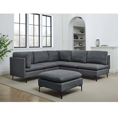 Upholstered Modular Sectional & Tall Legs Home Essentials