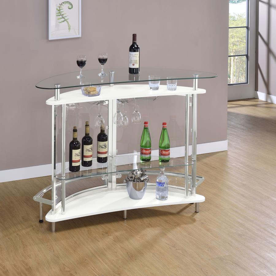 Amarillo - Freestanding Glass Top Home Bar Wine Cabinet CoasterEssence