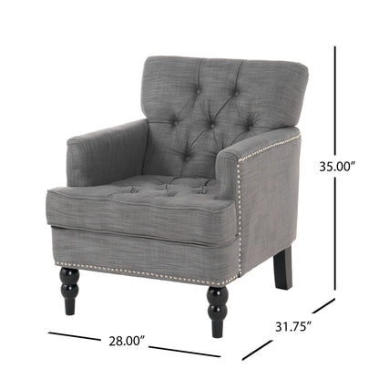 Harrison - Tufted Club Chair With Button Tufted Back And Birch Wood Legs Noble House
