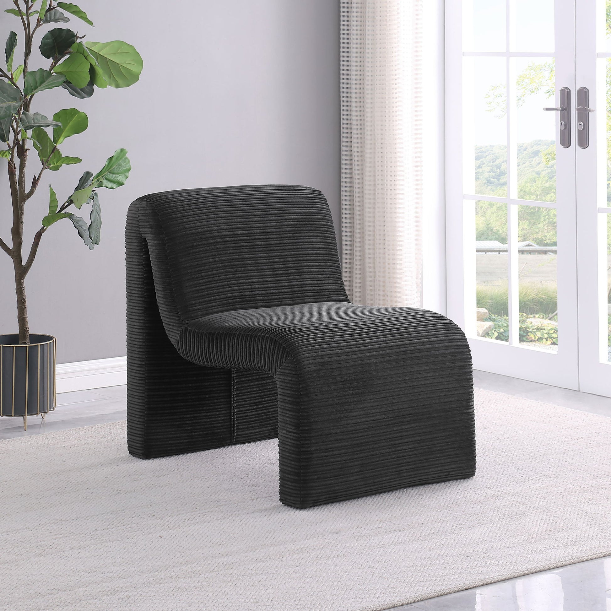 Winne - Curved Armless Accent Chair Furniture Max
