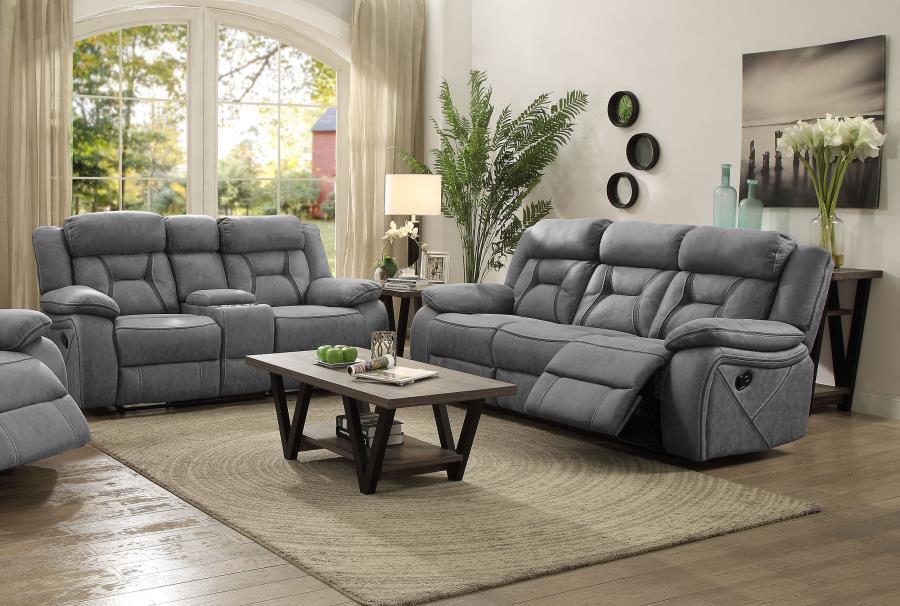 Higgins - Upholstered Motion Reclining Sofa Set CoasterEveryday