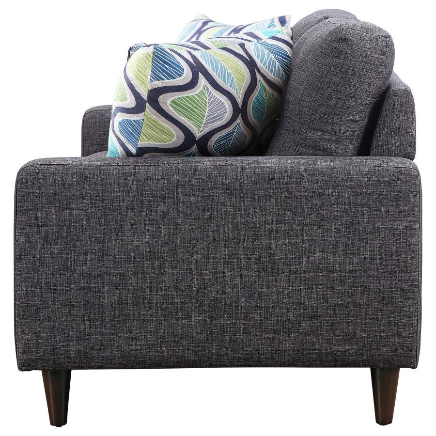 Watsonville - Upholstered Track Arm Tufted Loveseat - Gray