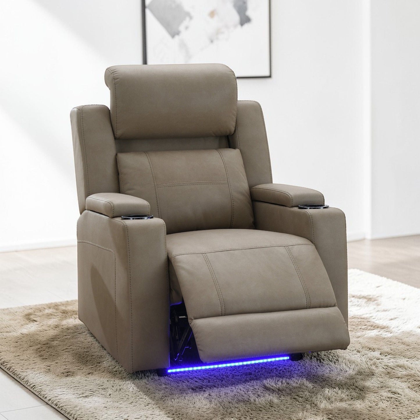 Lugo - Power Motion Recliner With Cup Holder - Camel Acme